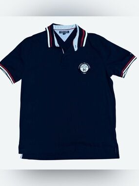 Tommy Hilfiger Navy Polo with Red & White Trim